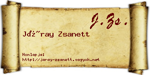 Járay Zsanett névjegykártya